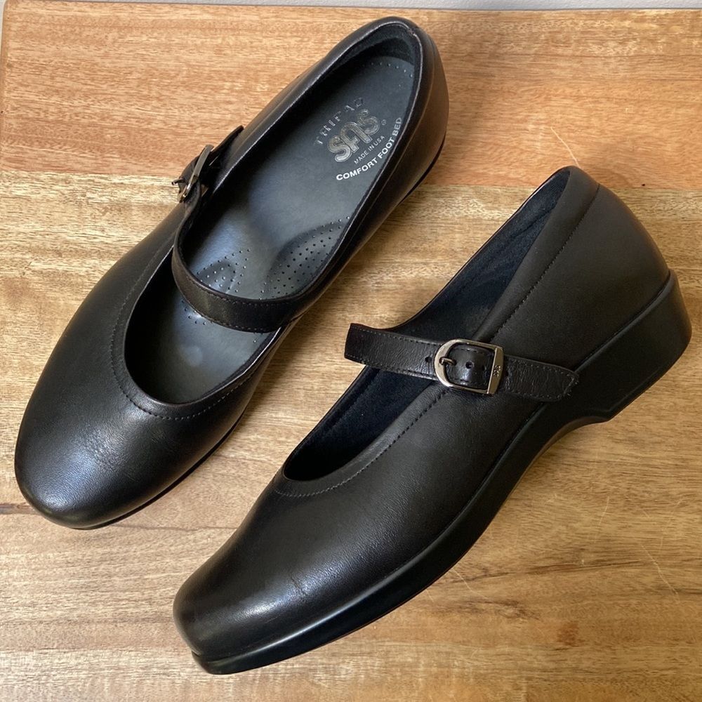 Tripad SAS Maria Mary Jane Leather Shoe Black Size 9.5 W